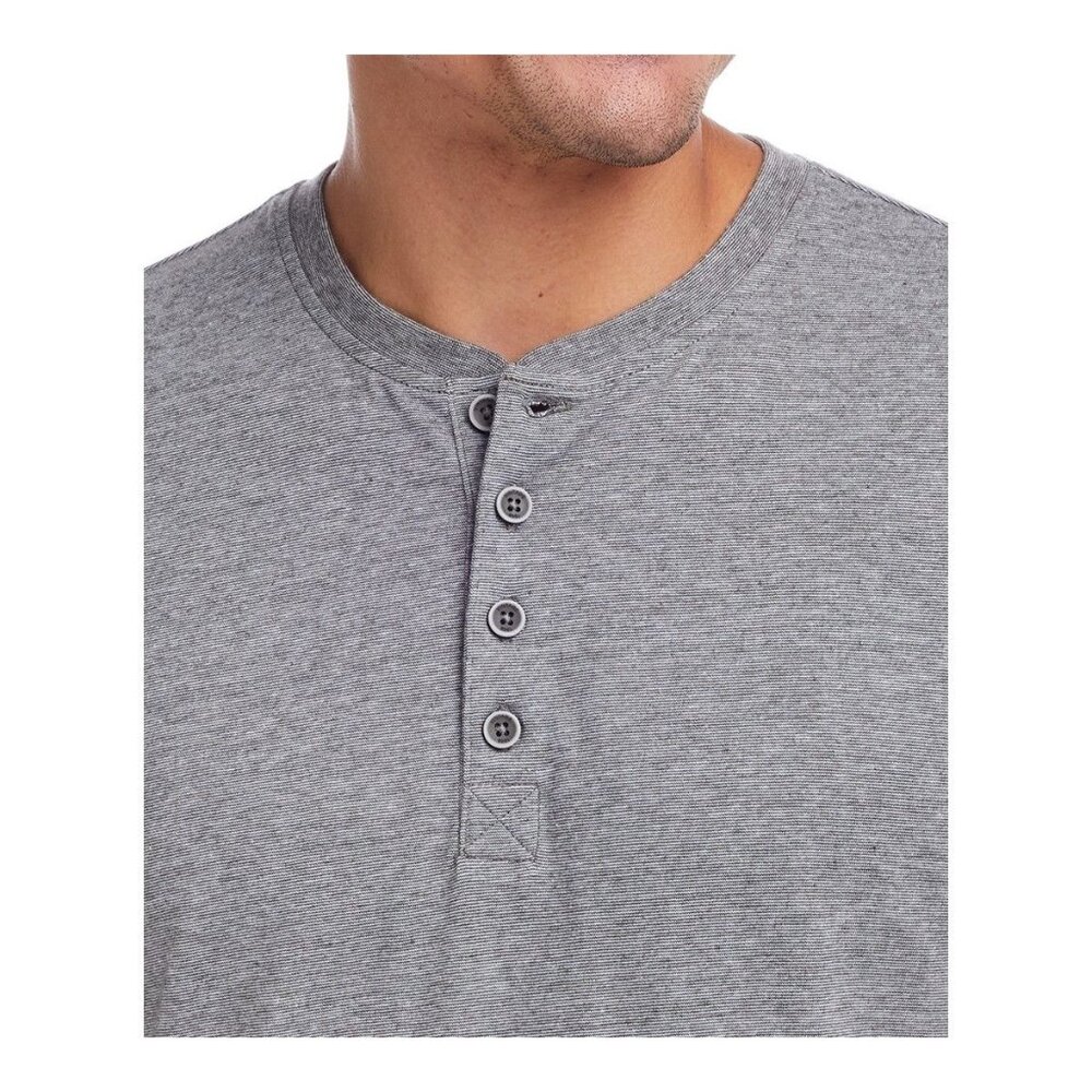 Weatherproof Vintage Mens Stripe Long Sleeve Henley T Shirt Grey Size M NWT - Picture 4 of 6